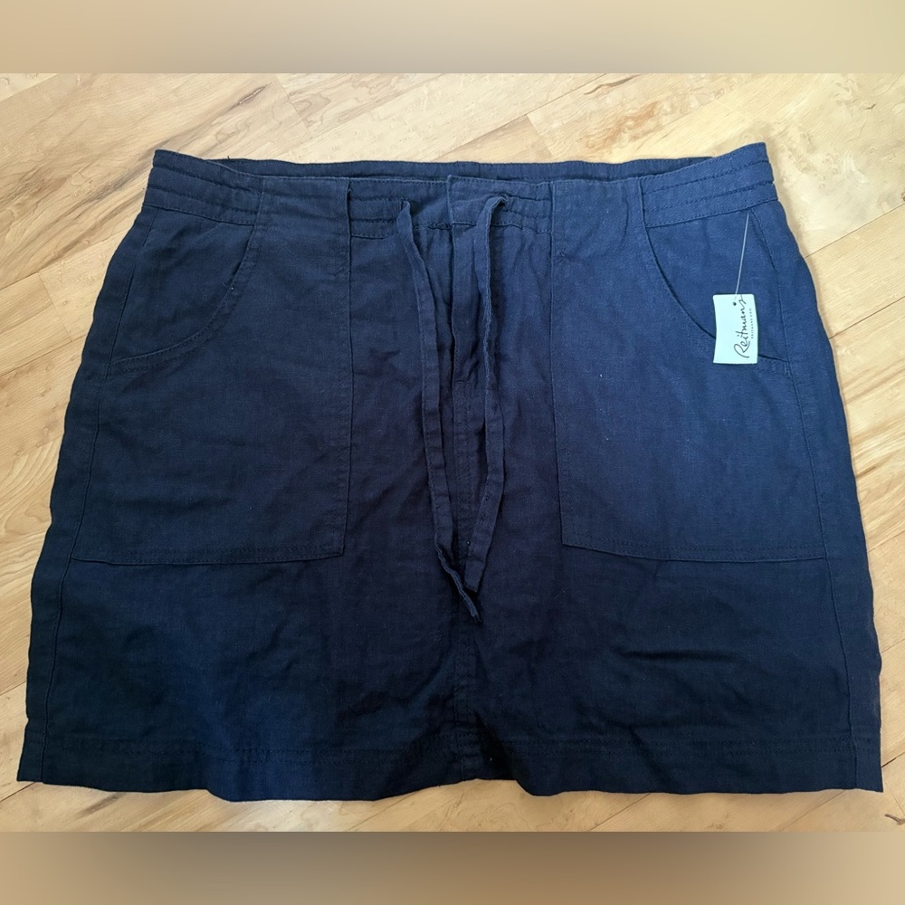 Reitmans Navy Blue Skort, Linen, Size 12